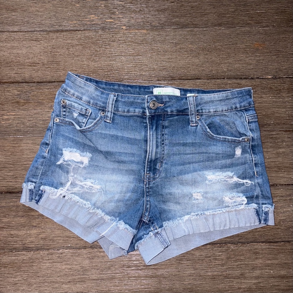Juniors  Distressed Denim Shorts - Blue